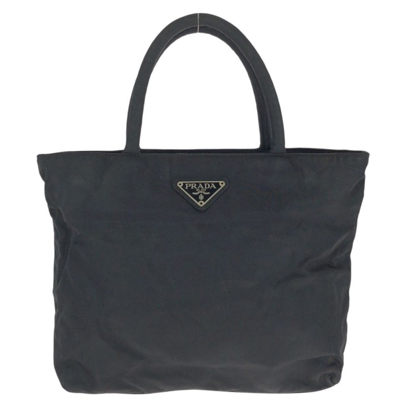 Prada Tessuto Black Silver Nylon Tote