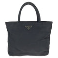 Prada Tessuto Black Silver Nylon Tote