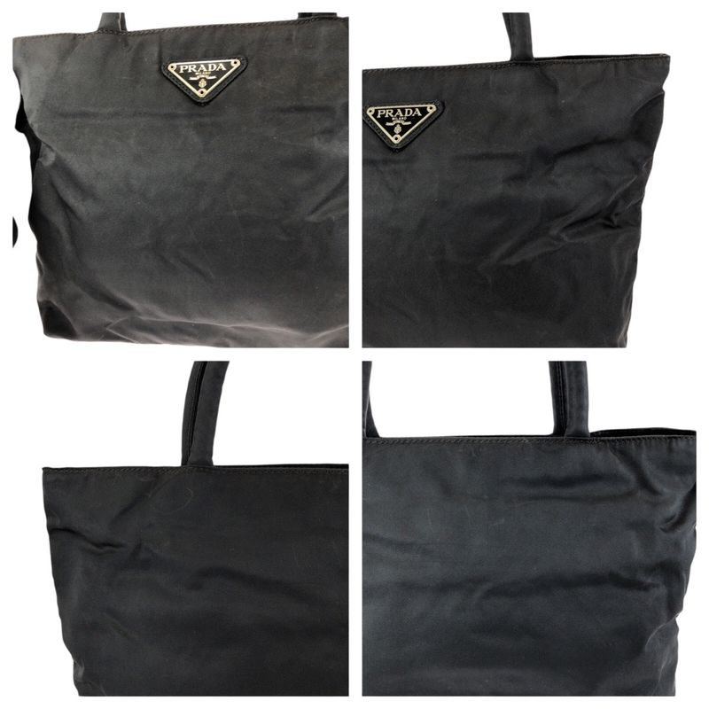 Prada Tessuto Black Silver Nylon Tote