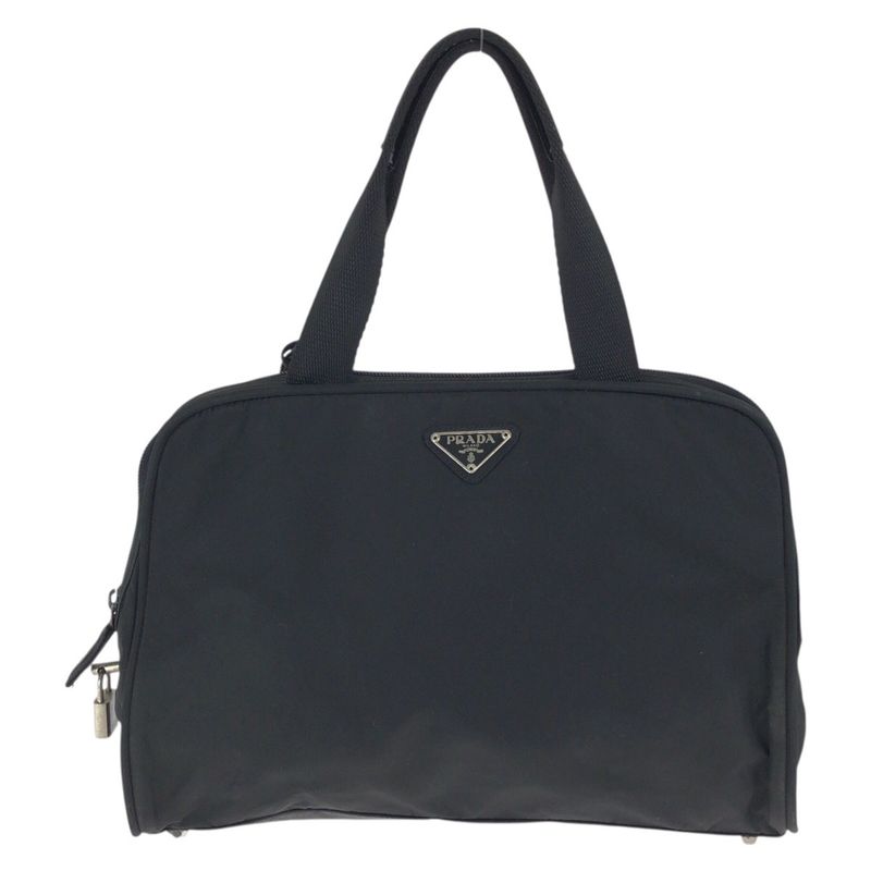 Prada Tessuto Black Silver Nylon Tote
