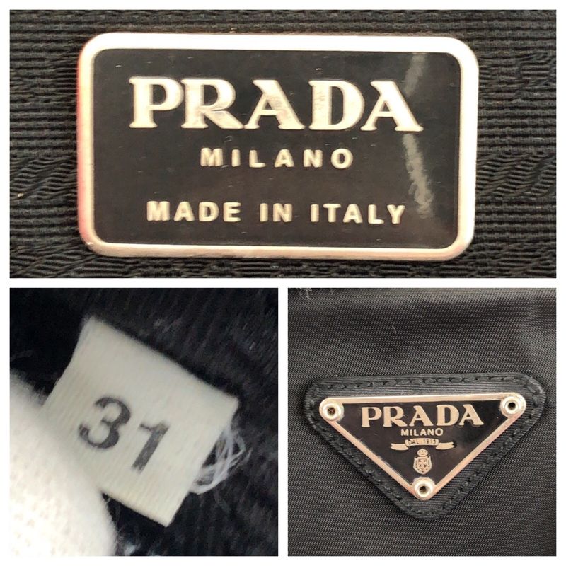 Prada Tessuto Black Silver Nylon Tote