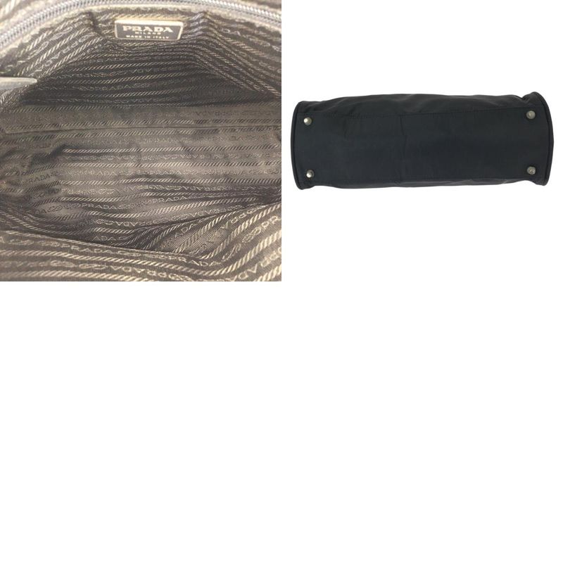 Prada Tessuto Black Silver Nylon Tote
