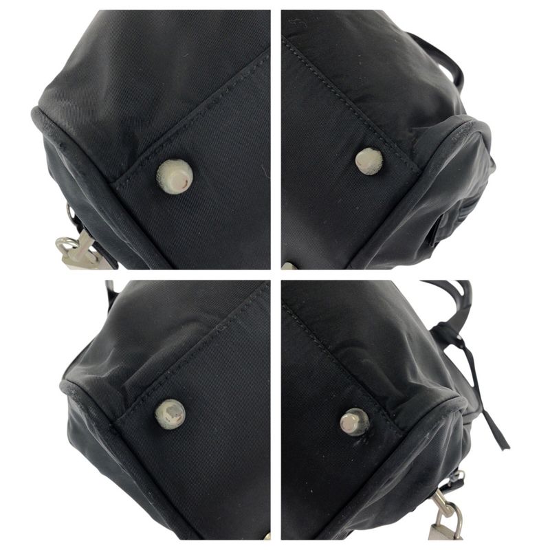 Prada Tessuto Black Silver Nylon Tote