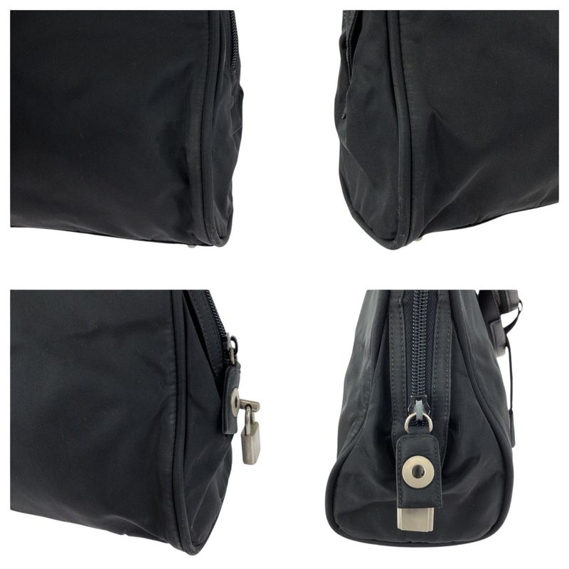 Prada Tessuto Black Silver Nylon Tote