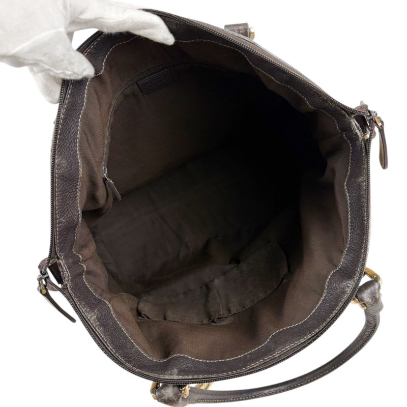 Gucci 2-Way GG Crystal Tote Shoulder Bag Brown