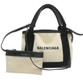 Balenciaga Handbag Leather Canvas Black White