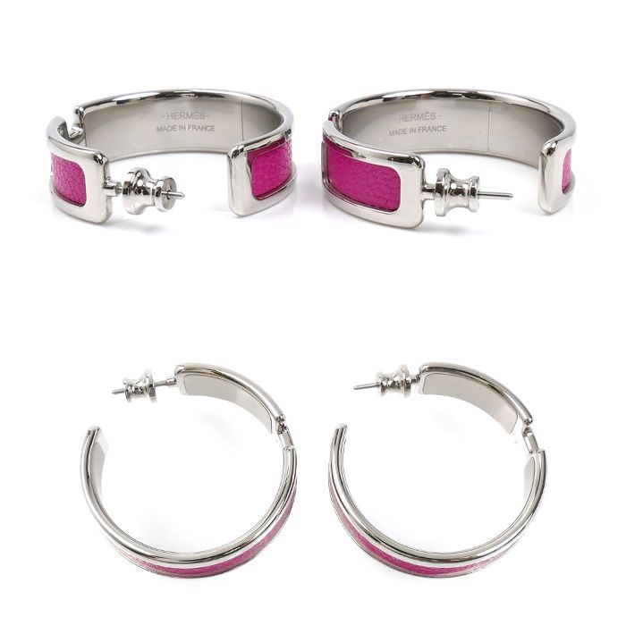Hermes Leather Olympe Earrings