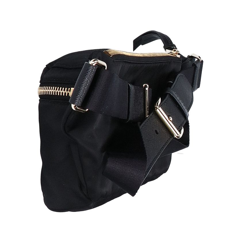 Prada Re-Nylon Saffiano Leather Belt Bag ) Black