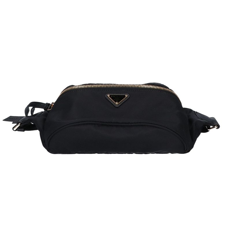 Prada Re-Nylon Saffiano Leather Belt Bag ) Black