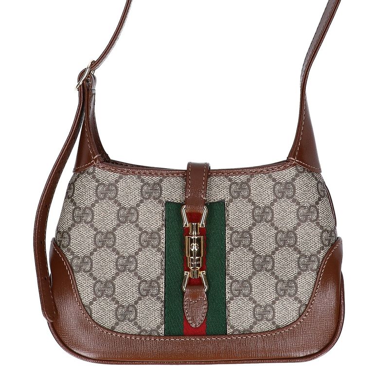 Gucci Jackie GG Supreme Mini Hobo ) Beige Brown