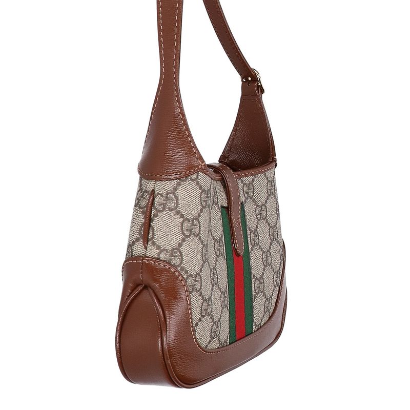 Gucci Jackie GG Supreme Mini Hobo ) Beige Brown