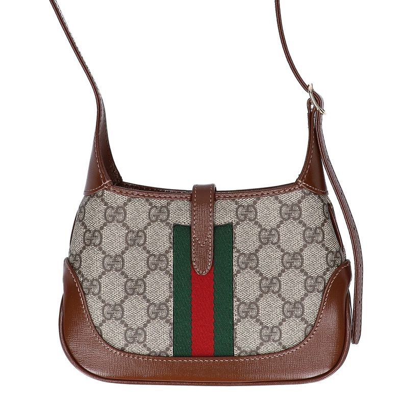 Gucci Jackie GG Supreme Mini Hobo ) Beige Brown