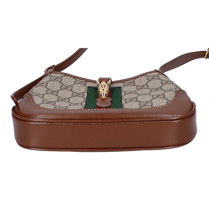Gucci Jackie GG Supreme Mini Hobo ) Beige Brown
