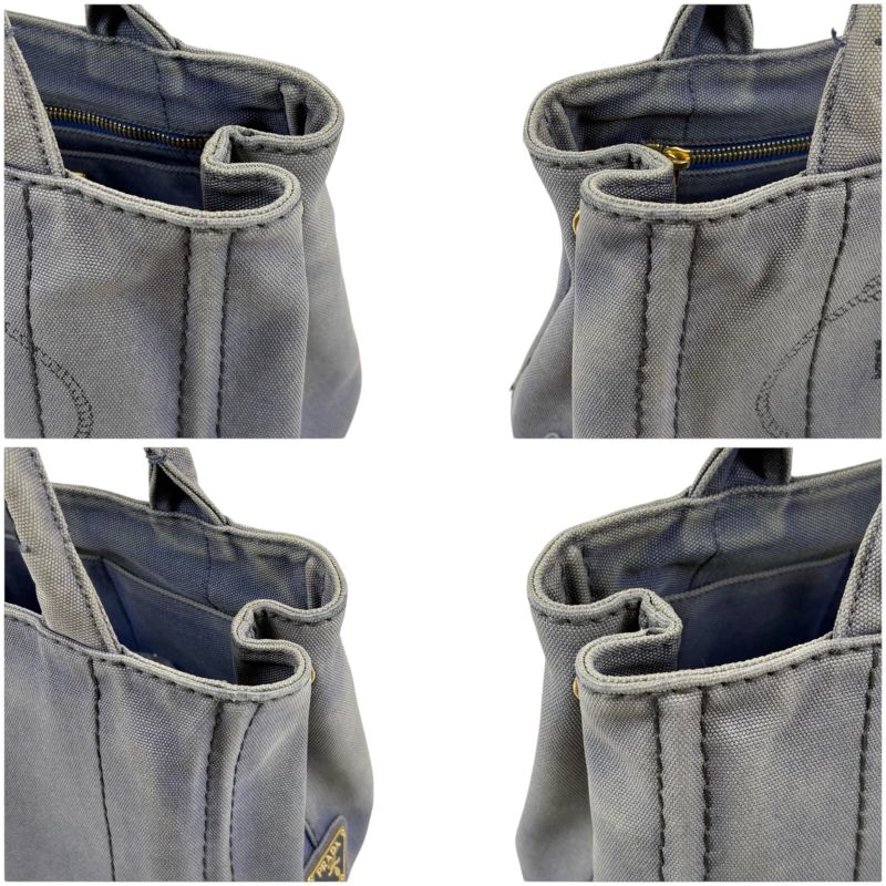 Prada Mini Tote Canapa Blue Denim Canvas Light Bluette