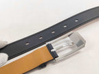 Hermes Belt Andy 26 Blue Indigo Gold Leather Silver