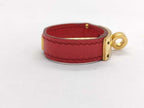 Hermes Scarf Ring Kelly Gold Red Leather