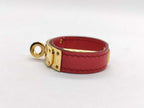 Hermes Scarf Ring Kelly Gold Red Leather