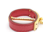 Hermes Scarf Ring Kelly Gold Red Leather