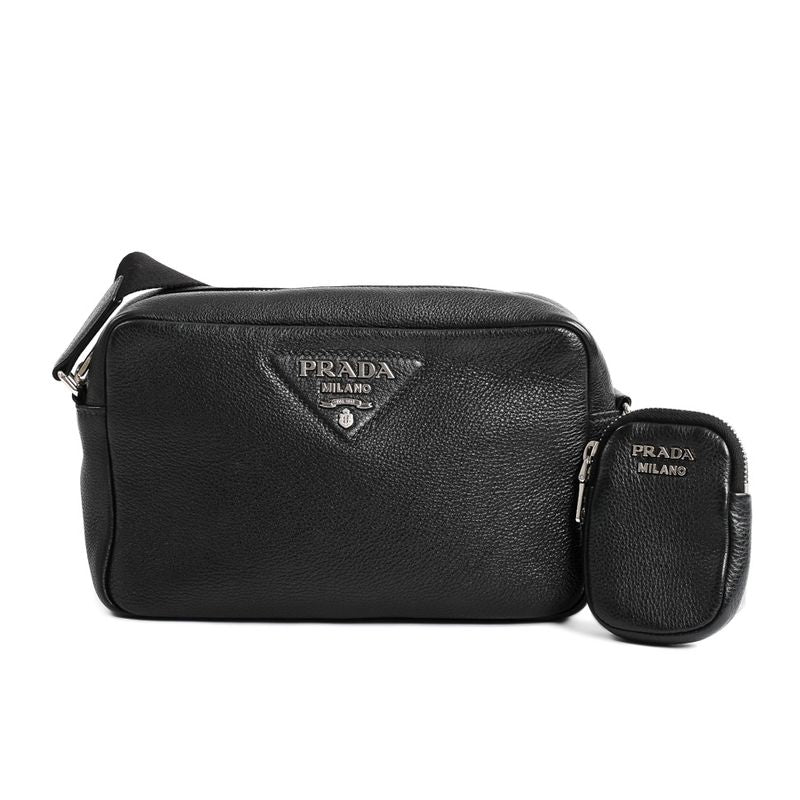 Prada Shoulder Bag Leather Black