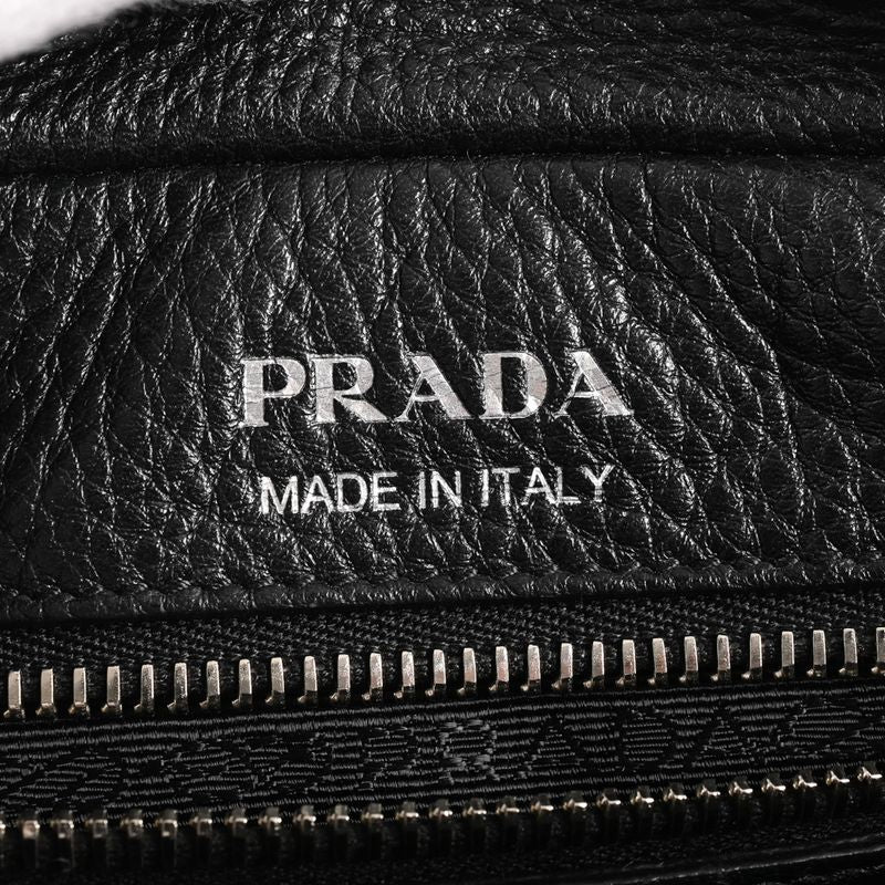 Prada Shoulder Bag Leather Black