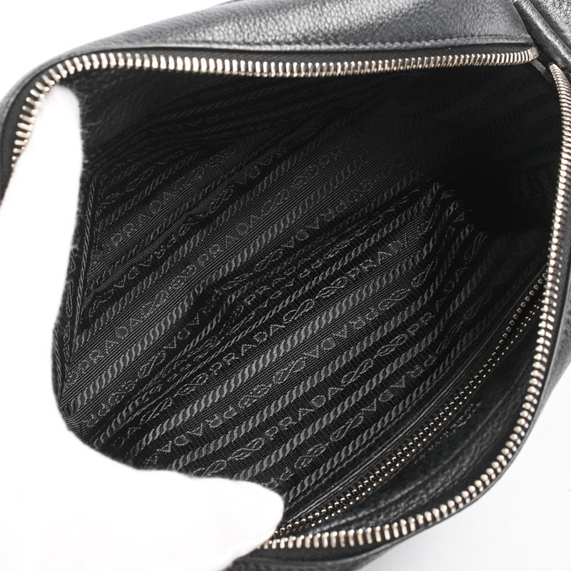Prada Shoulder Bag Leather Black