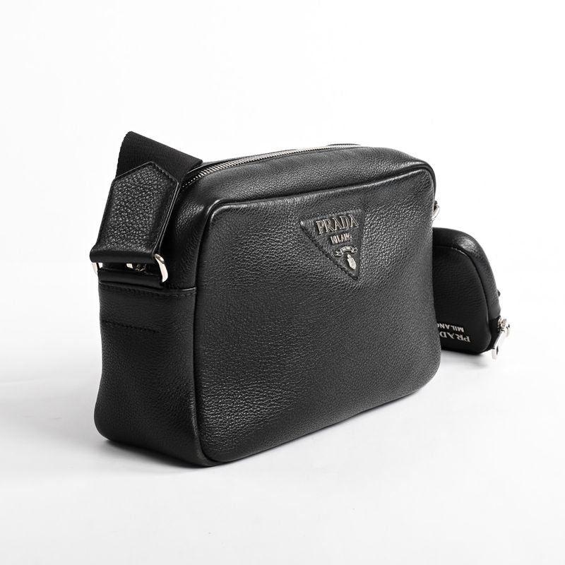 Prada Shoulder Bag Leather Black