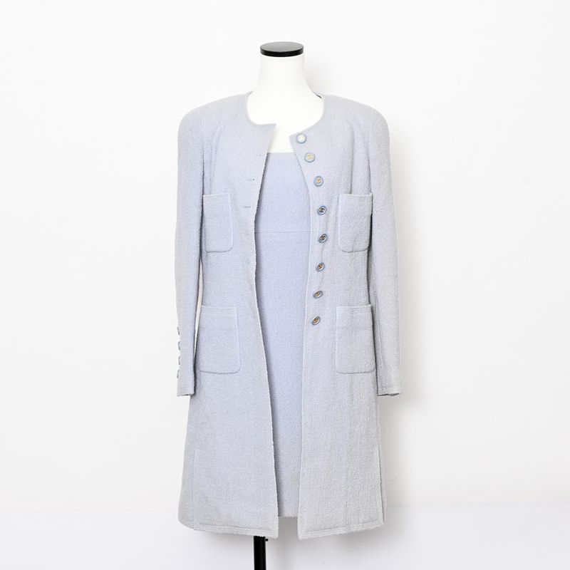 Chanel Suit Set Wool Light Blue