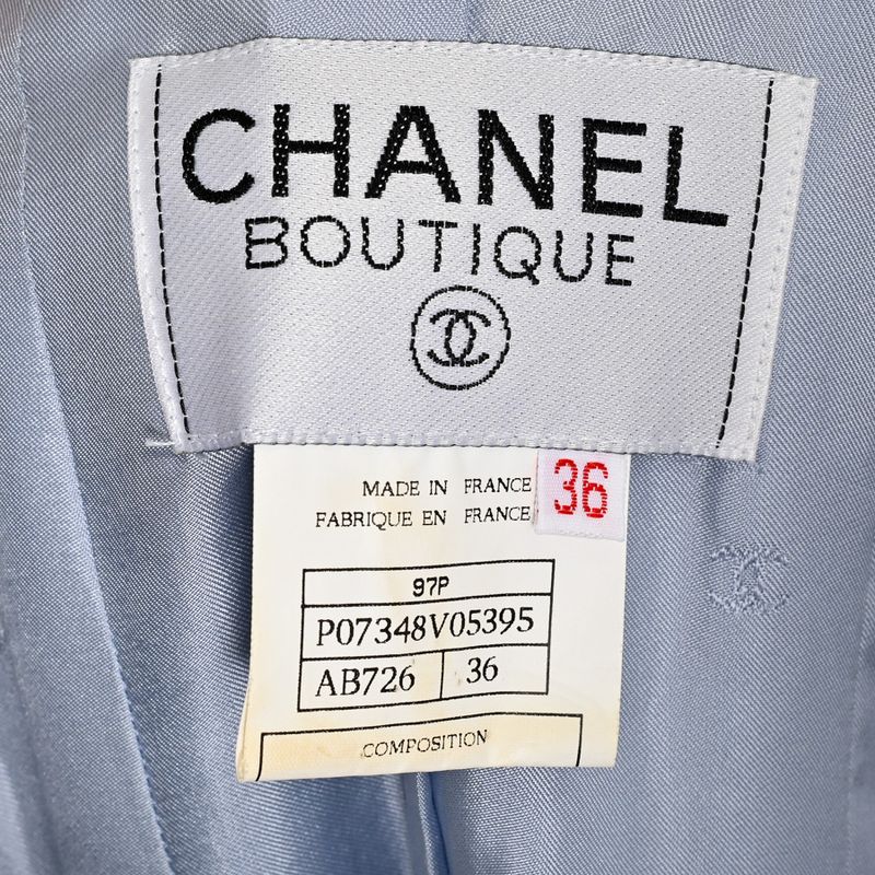 Chanel Suit Set Wool Light Blue
