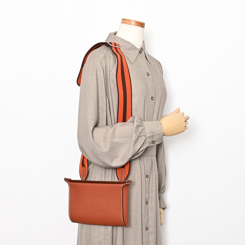 Hermes Shoulder Bag Vidposh Brown Sienne