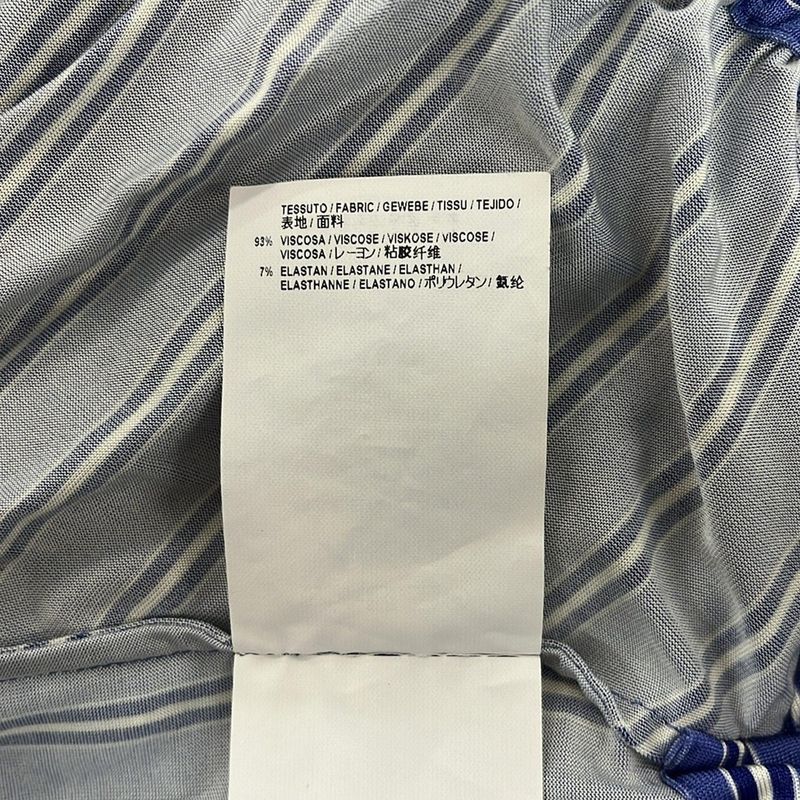 Balenciaga Long Sleeve Shirt Blouse 36 S Blue Navy Sweater X White