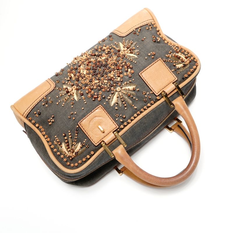 Loewe Handbag Amazona 28 Denim Beads