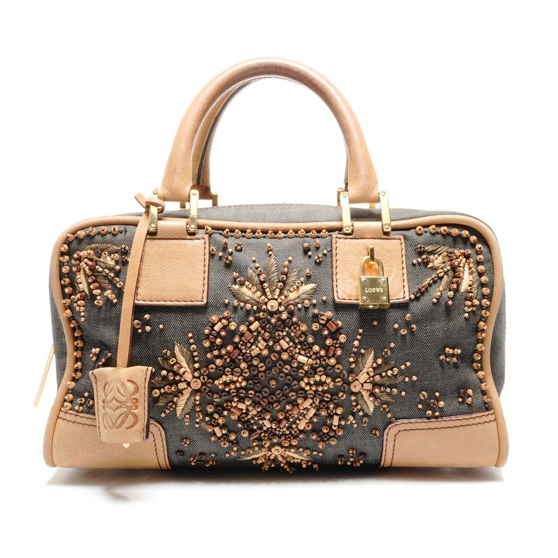Loewe Handbag Amazona 28 Denim Beads