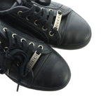 Gucci Low Cut Sneakers Shoes Leather Logo 35.5 Black