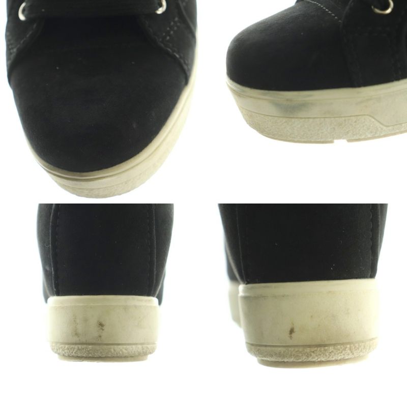 Prada Sport High Cut Sneakers Shoes Thick Sole Suede 35.5 Black