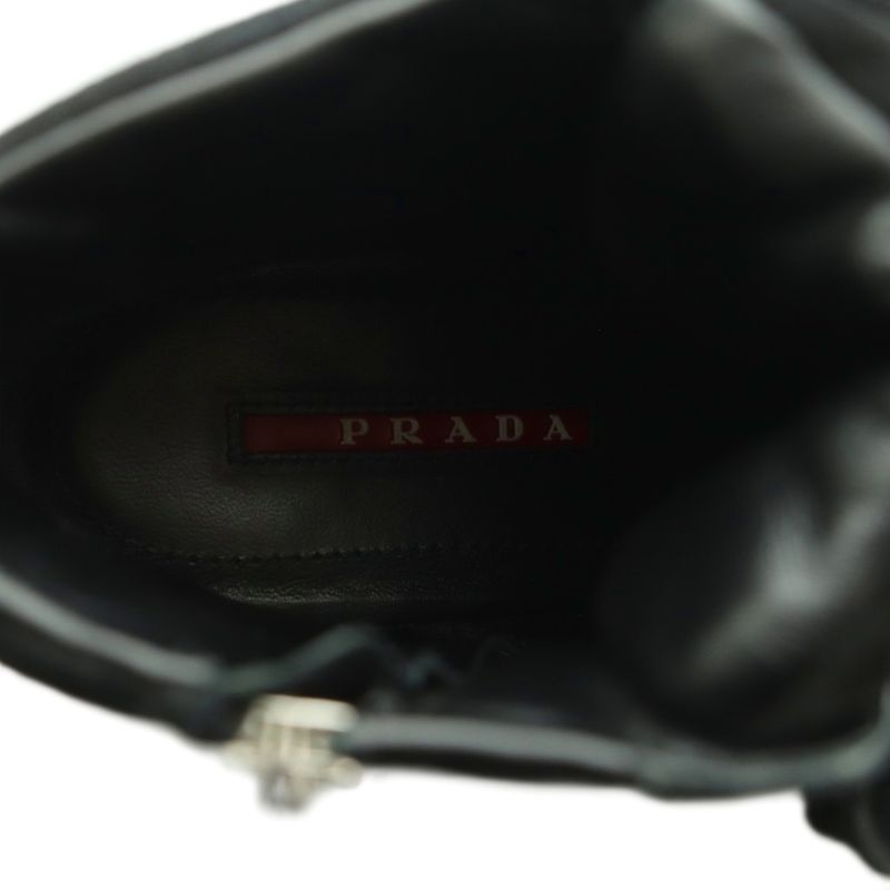 Prada Sport High Cut Sneakers Shoes Thick Sole Suede 35.5 Black