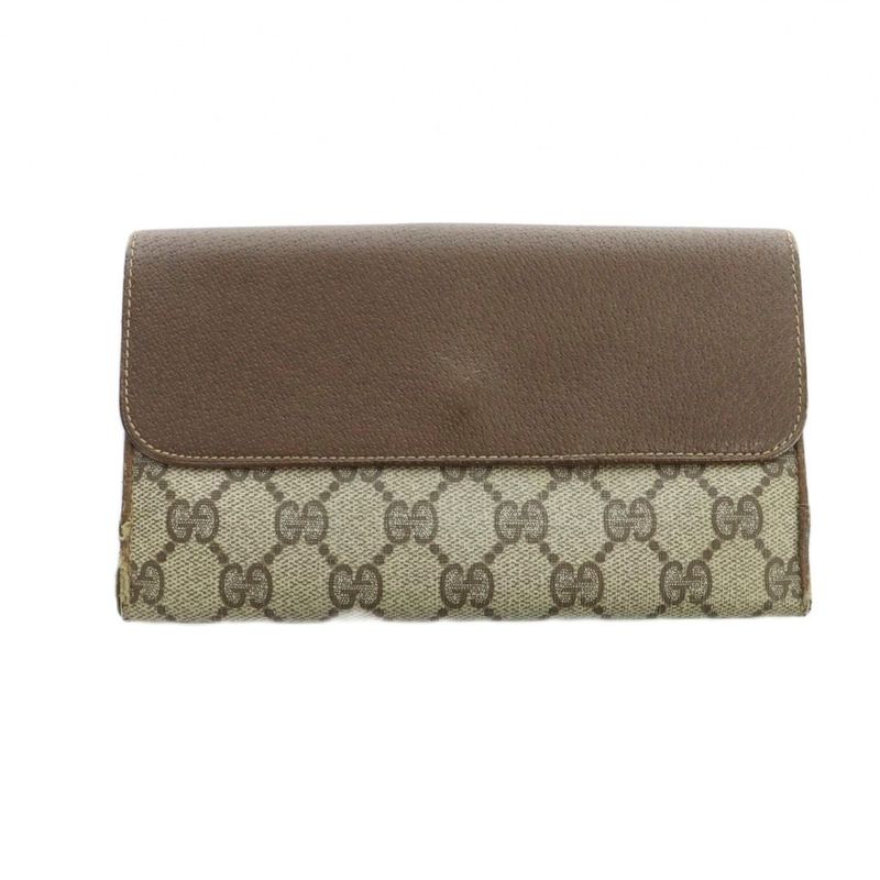 Gucci GG Supreme Wallet Leather Interlocking Brown
