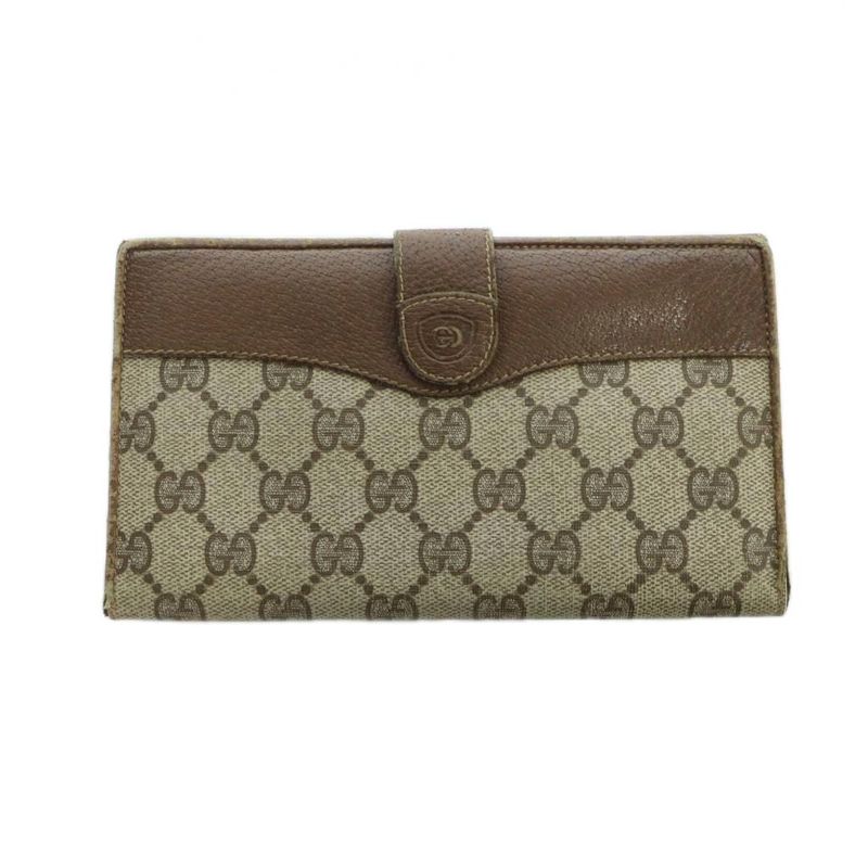 Gucci GG Supreme Wallet Leather Interlocking Brown