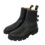 Celine Margaret Double Buckle Chelsea Boots Short 36 Black