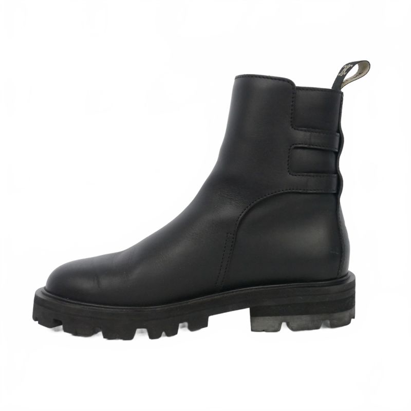Celine Margaret Double Buckle Chelsea Boots Short 36 Black