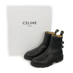 Celine Margaret Double Buckle Chelsea Boots Short 36 Black