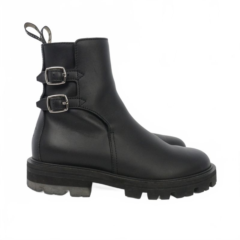 Celine Margaret Double Buckle Chelsea Boots Short 36 Black