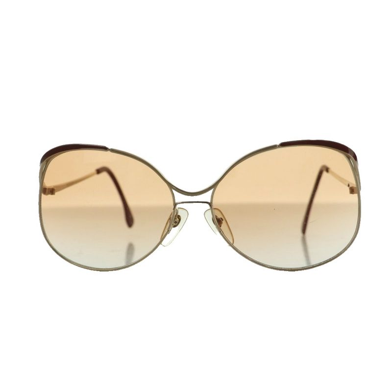 Saint Laurent Yves Vintage Sunglasses Metal Frame Gold Brown Ss Os