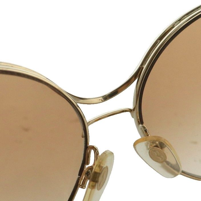 Saint Laurent Yves Vintage Sunglasses Metal Frame Gold Brown Ss Os