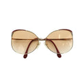 Saint Laurent Yves Vintage Sunglasses Metal Frame Gold Brown Ss Os