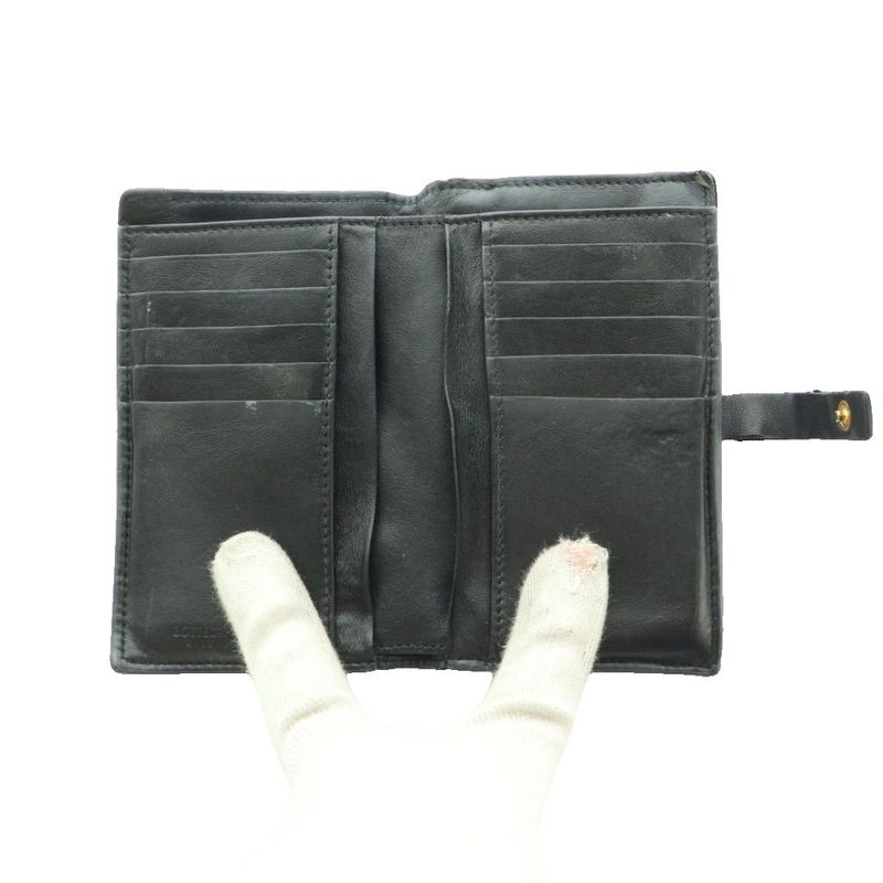 Bottega Veneta Bifold Wallet Intrecciato Leather Black SS