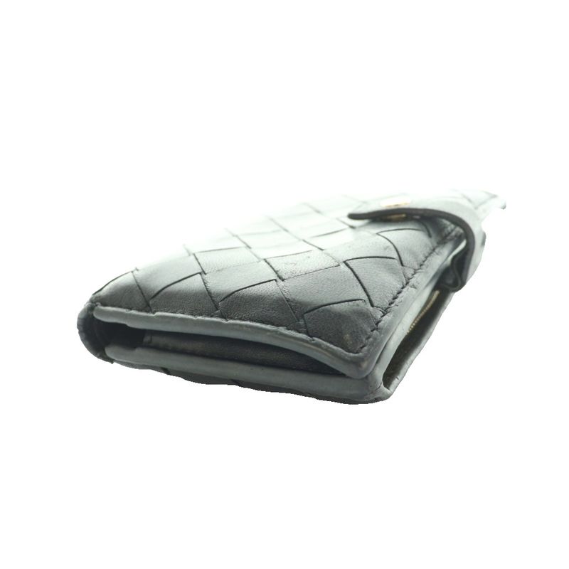 Bottega Veneta Bifold Wallet Intrecciato Leather Black SS