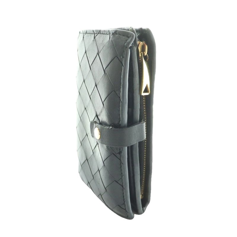 Bottega Veneta Bifold Wallet Intrecciato Leather Black SS