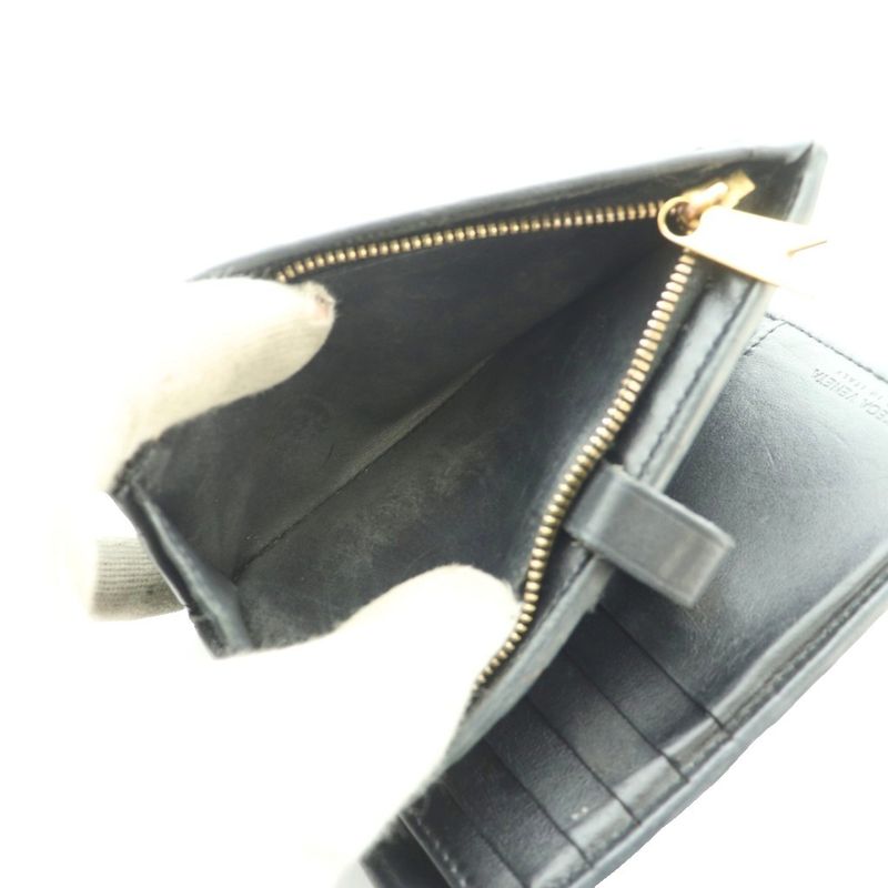 Bottega Veneta Bifold Wallet Intrecciato Leather Black SS