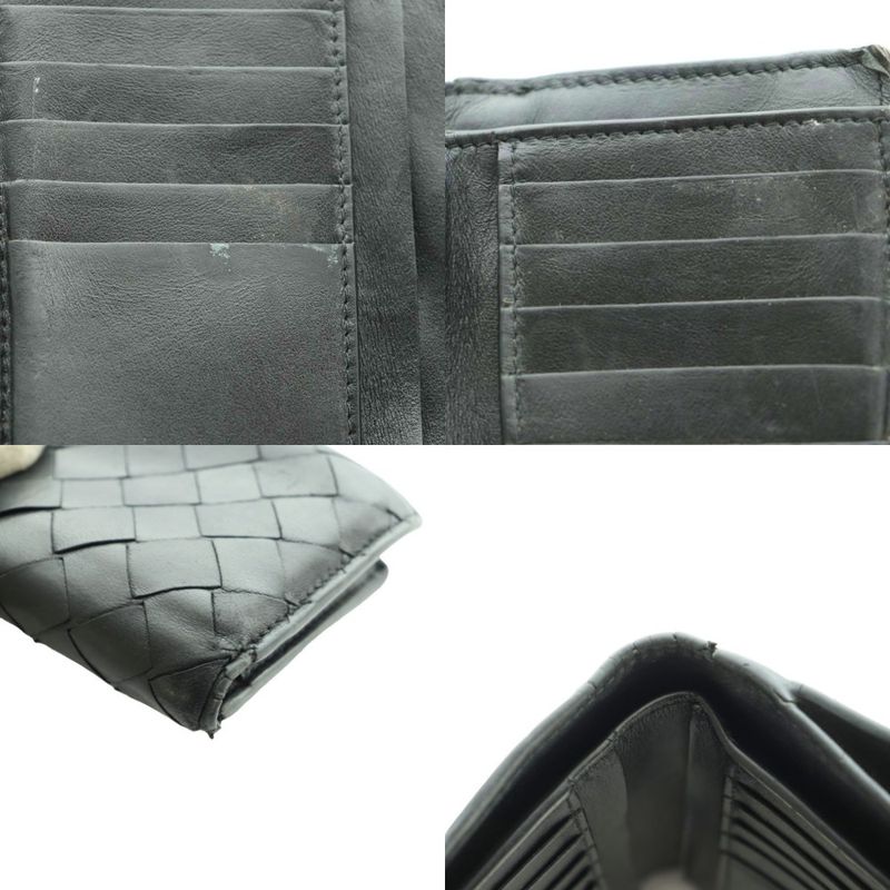 Bottega Veneta Bifold Wallet Intrecciato Leather Black SS