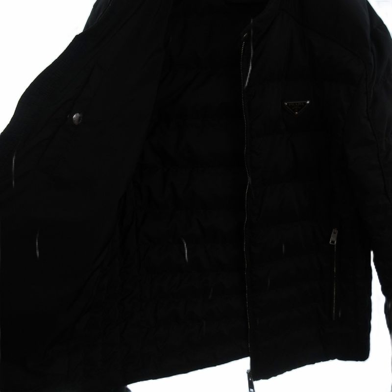Prada Down Jacket Triangle Plate Black 52
